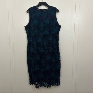 NWT White House Black Market womens dress sheath blue lace size 14
